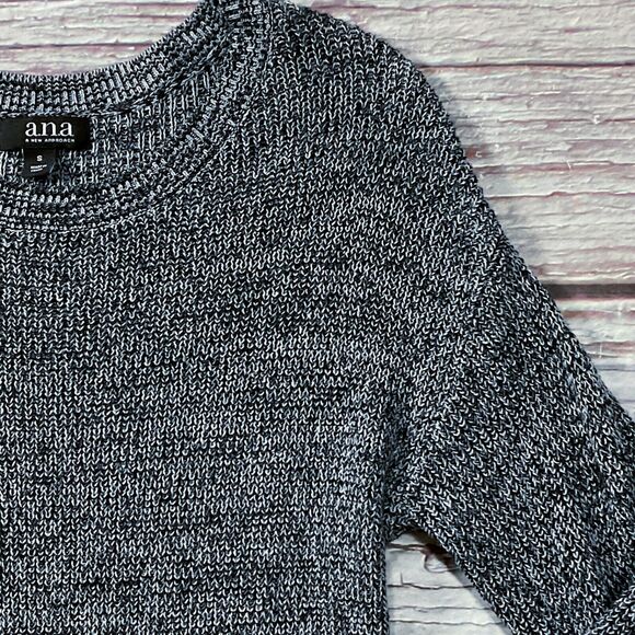 ana Womens Sweater Top size Small Gray Pullover Tunic Short Dress Cotton Stretch - Picture 6 of 10